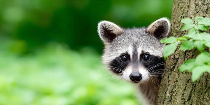 Raccoon in natural forest setting
